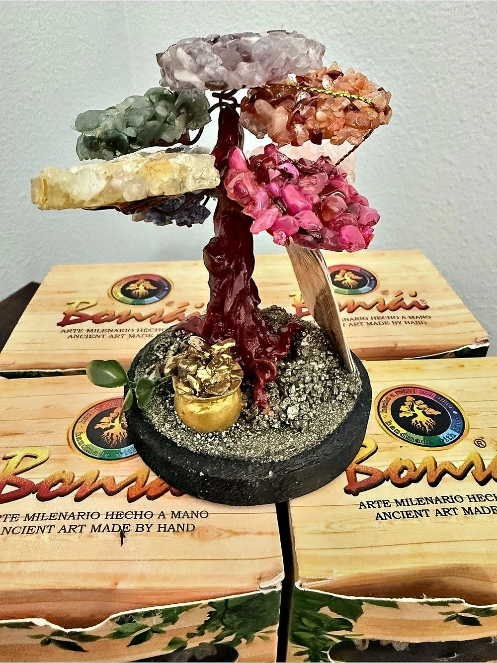 Multicolor Gemstone Bonsai Tree